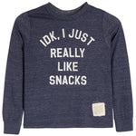 IDK I Like Snacks Long Sleeve Tee - Denny's