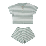 2pc Waffle Stripe Short Set