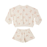 2pc Terry Shortset With Pink Bows