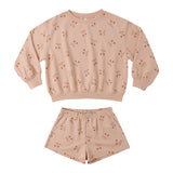 2pc Terry Cloth Cherry Short Set