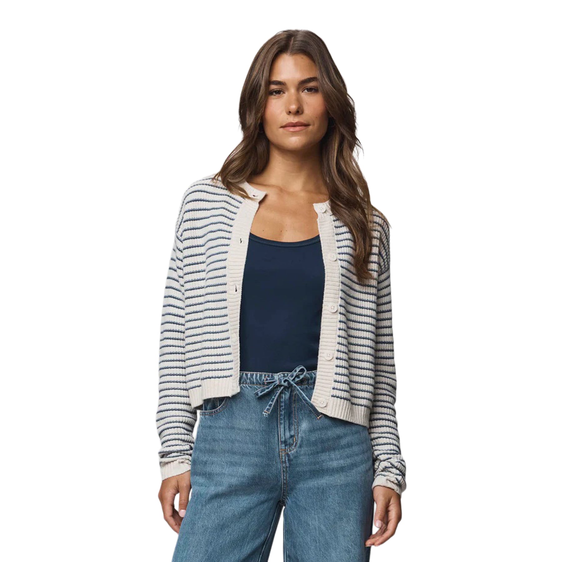 Amber Stripe Crop Cardigan - Denny's