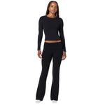 Soft Flex Solid Long Sleeve Crop Tee - Denny's
