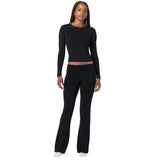 Soft Flex Solid Long Sleeve Crop Tee - Denny's