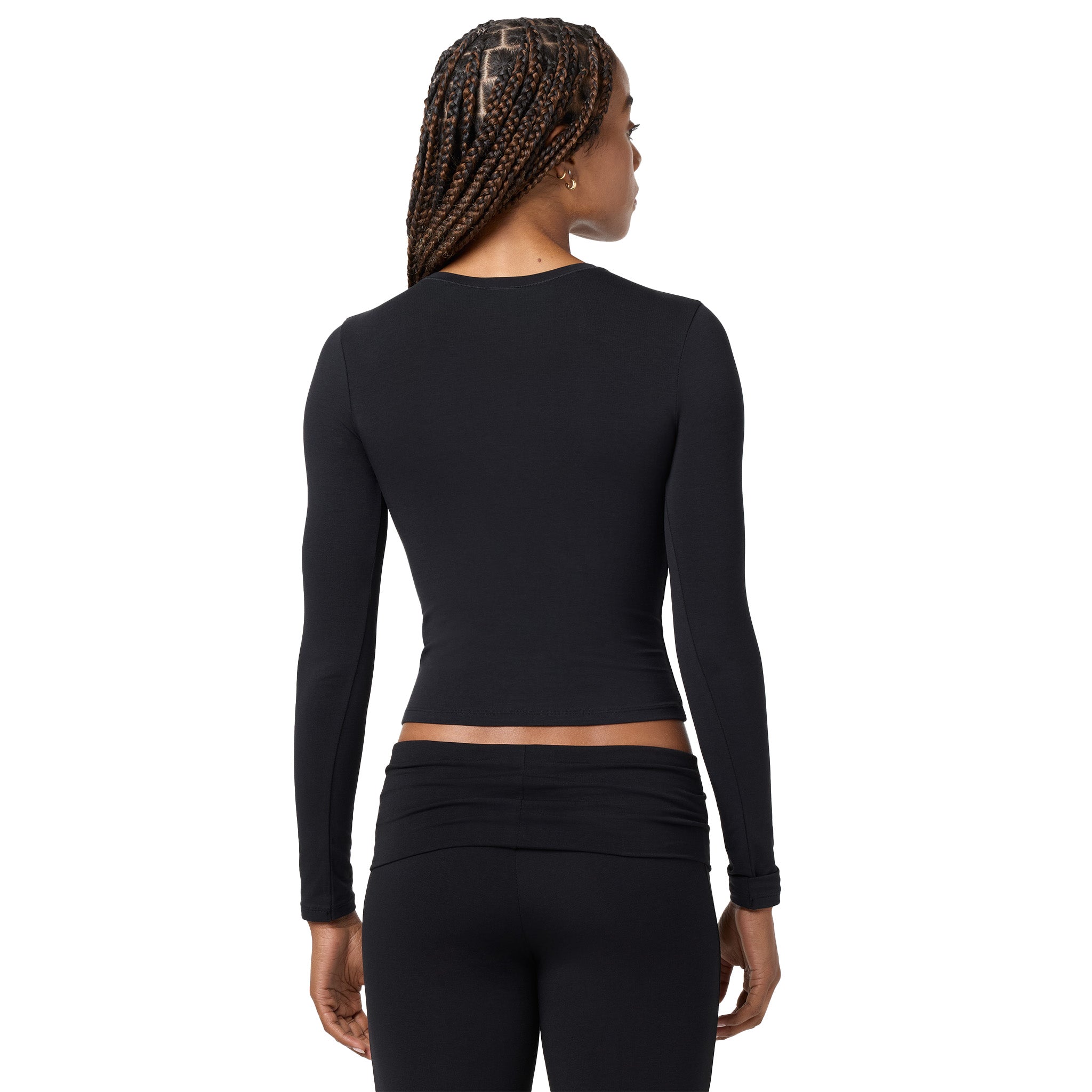 Soft Flex Solid Long Sleeve Crop Tee - Denny's