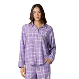 Lavendar Plaid Flannel Sleep Shirt - Denny's