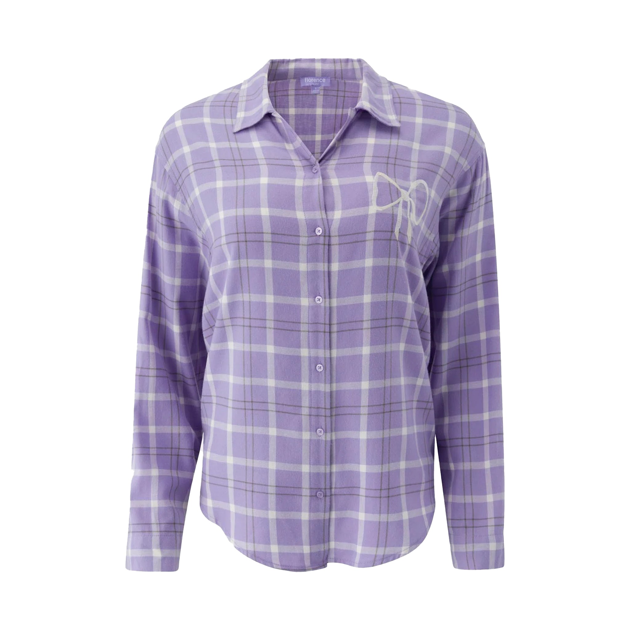 Lavendar Plaid Flannel Sleep Shirt - Denny's