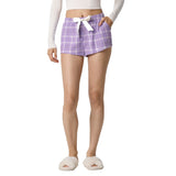 Lavender Plaid Flannel Cheeky Short - Denny's