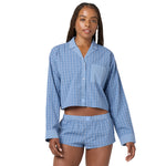 Micro Plaid Crop Long Sleeve Shirt - Denny's