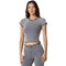 Washed Ombre Ribbed Crop Tee - Denny's
