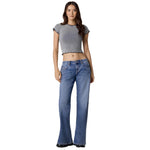 Washed Ombre Ribbed Crop Tee - Denny's