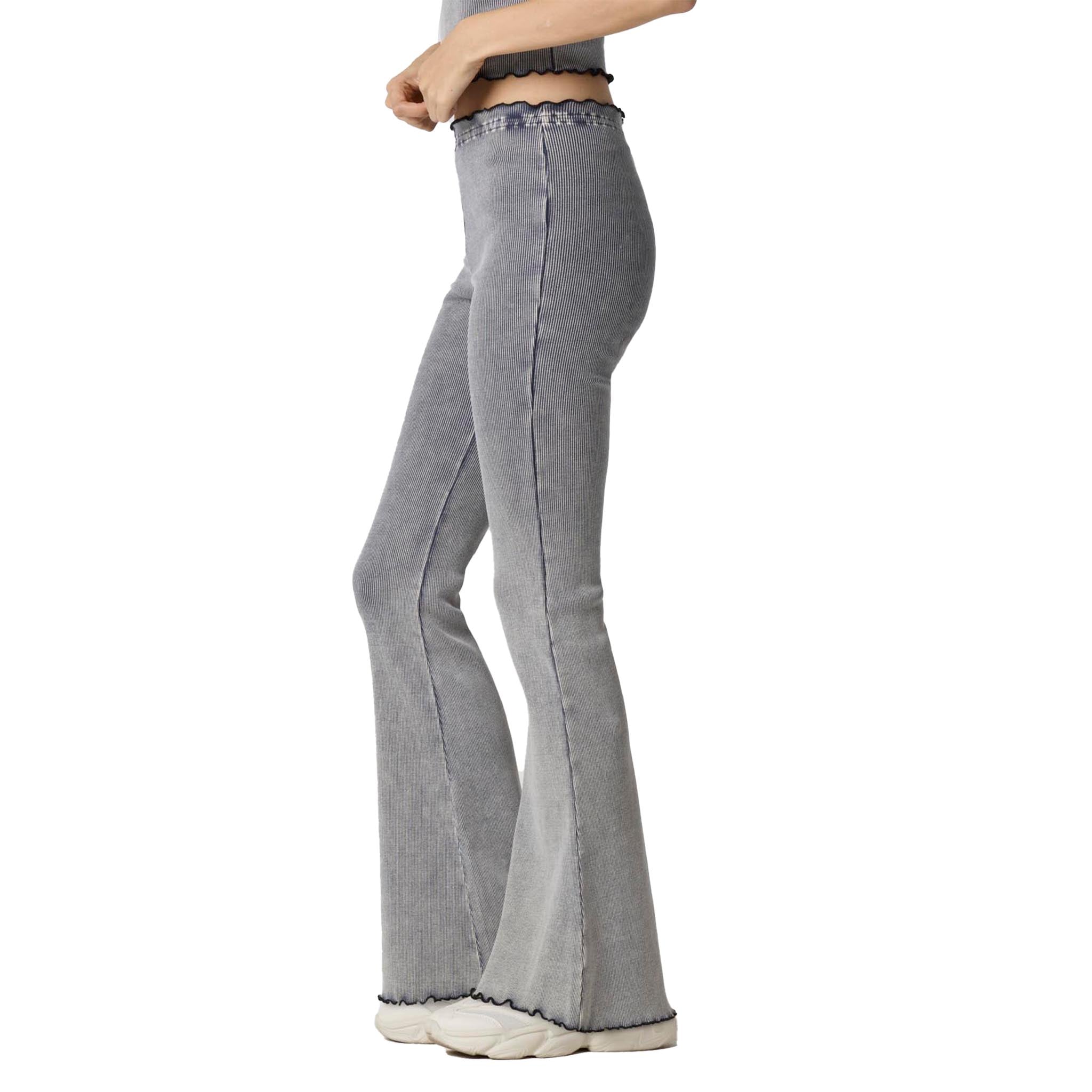 Washed Ombre Ribbed Flare Pant - Denny's