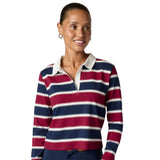 Shrunken Stripe Long Sleeve Polo