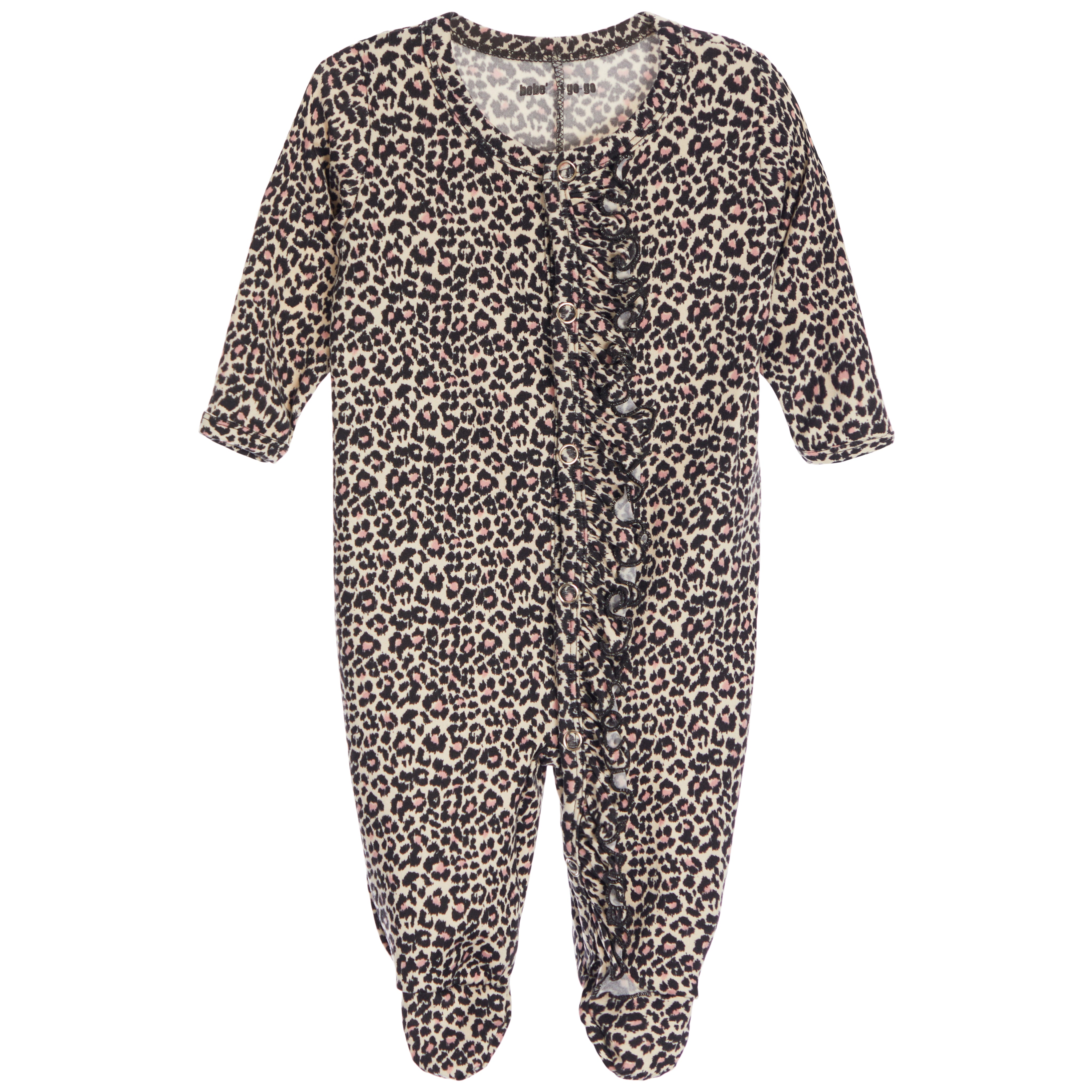Multi Colored Leopard Ruffle Footie - Denny's