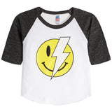 Smiley Lightning Bolt Raglan Tee - Denny's