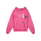 A pink heathered hoodie sweatshirt featuring the text 'Boys Lie' across the chest in stylized white, pink, and navy blue lettering, with a front kangaroo pocket and a small black logo patch on the pocket.