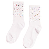 Multi Color Rhinestone Sock