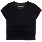 Short Sleeve Rouched Top - Denny's