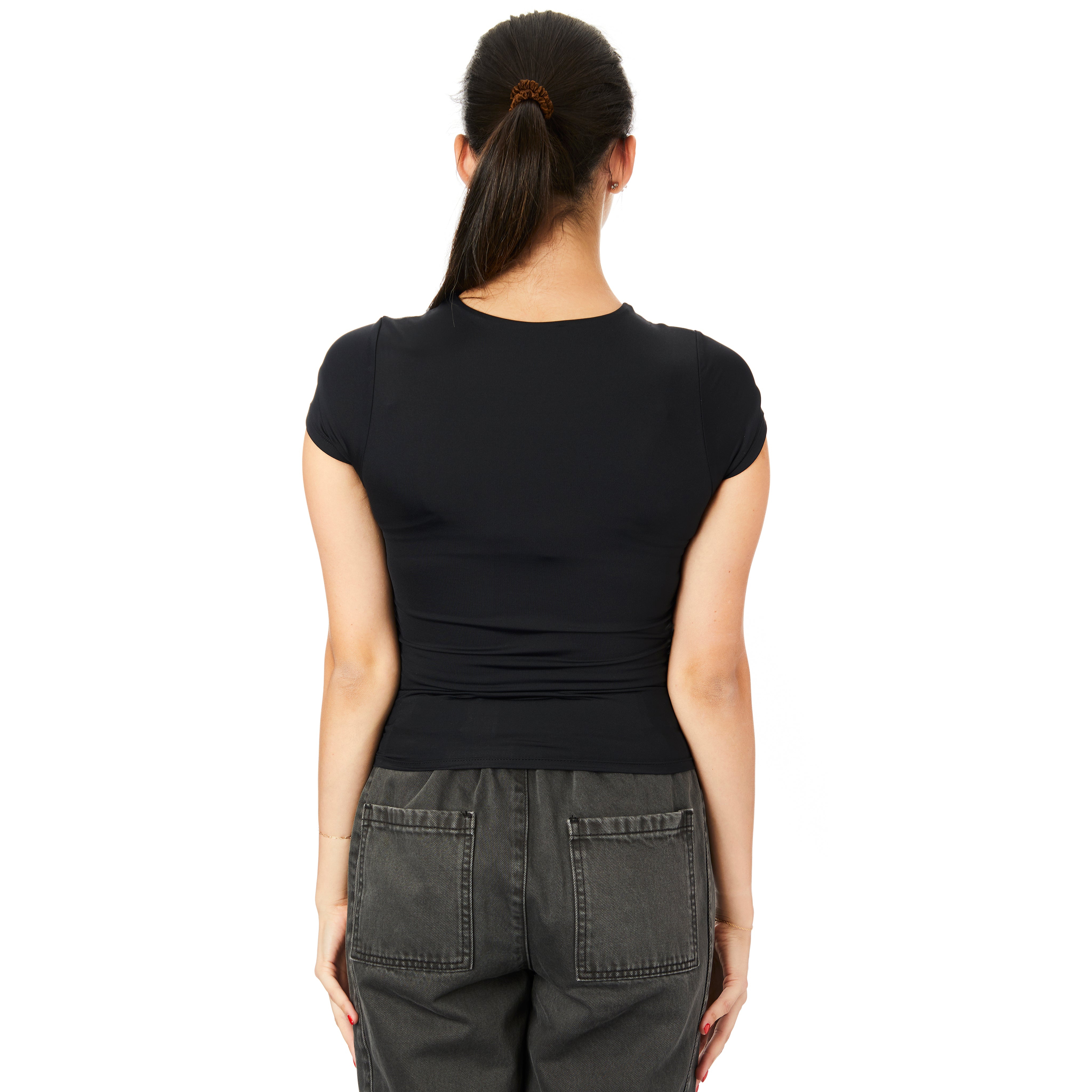 Riley Short Sleeve Ruched Top - Denny's