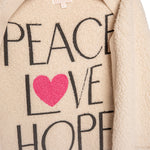 Peace Love Hope Shearling Cardigan - Denny's