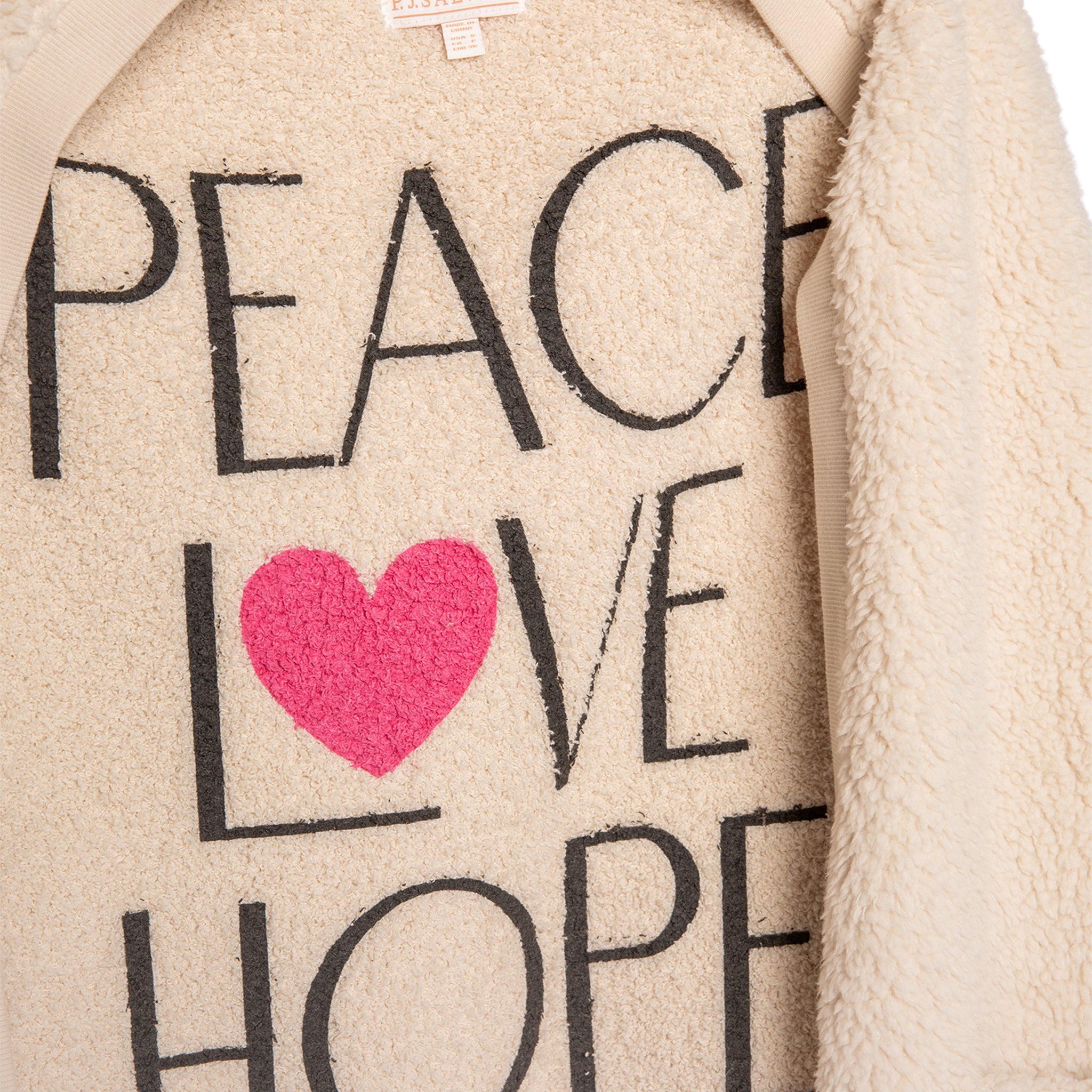 Peace Love Hope Shearling Cardigan - Denny's