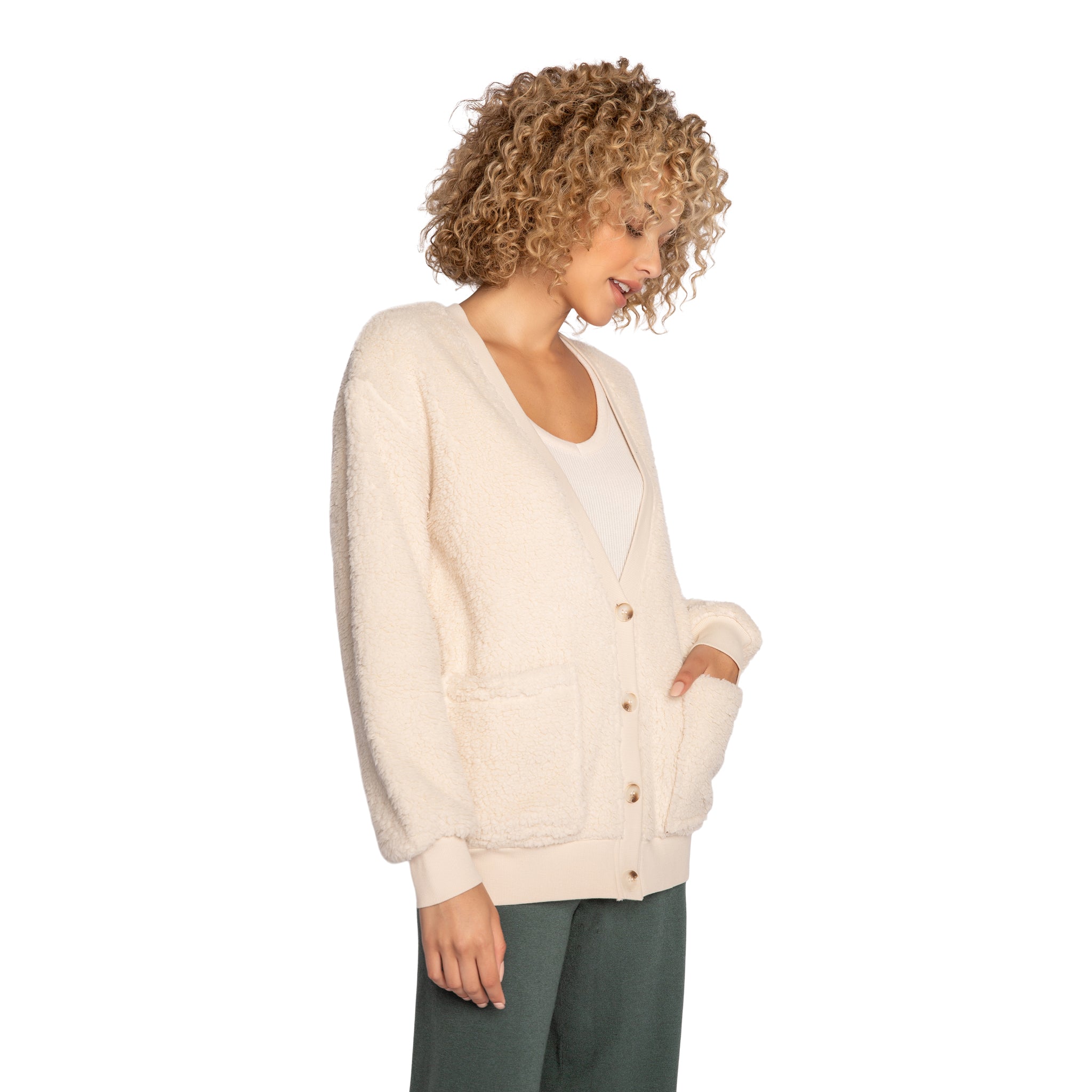 Peace Love Hope Shearling Cardigan - Denny's