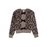 Leopard Cardigan With Bow