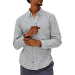 Vance Charcoal Blue Check Woven - Denny's