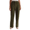 Olive green corduroy wide-leg pants
