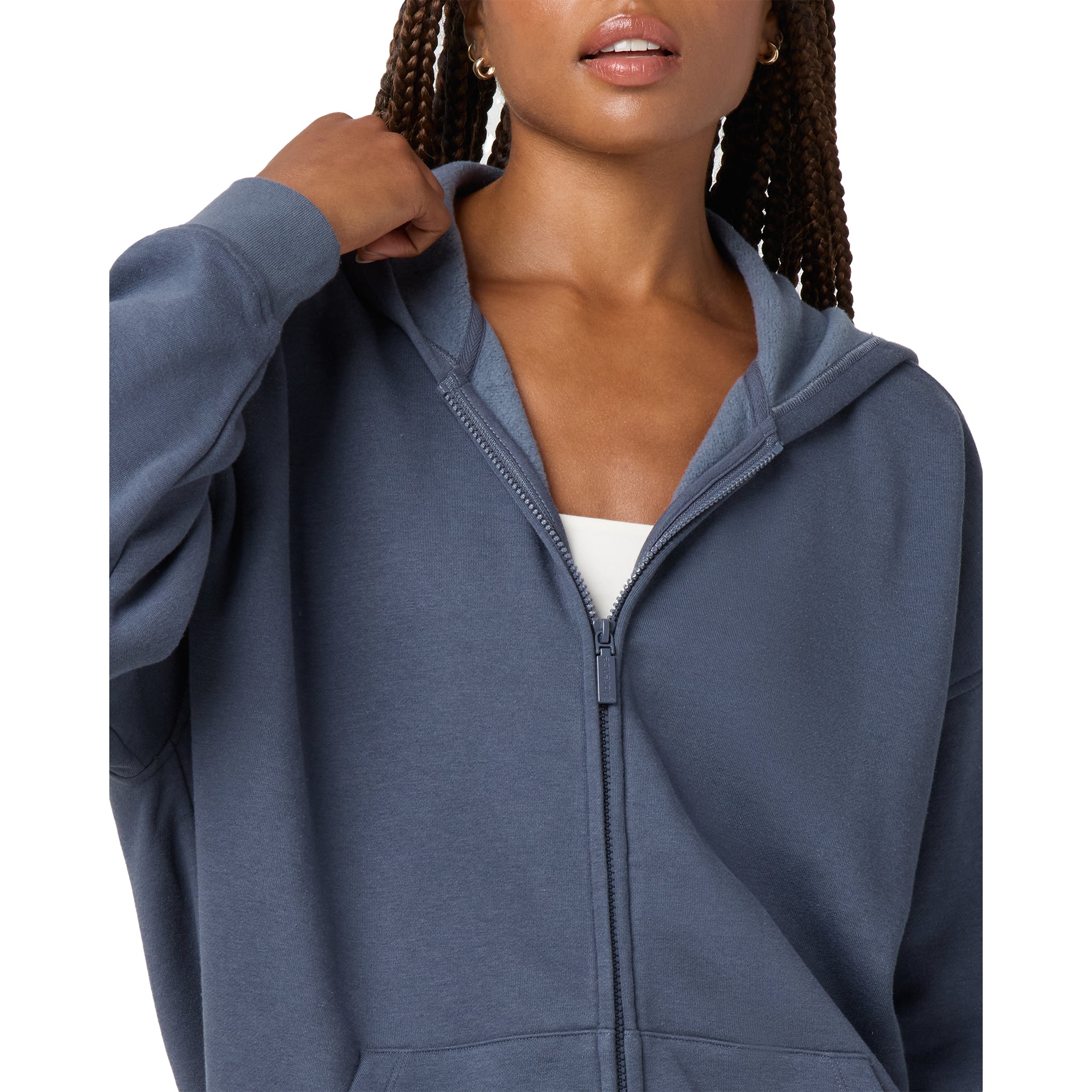 Oversized Zip Hooded Sweatshirt - Denny's