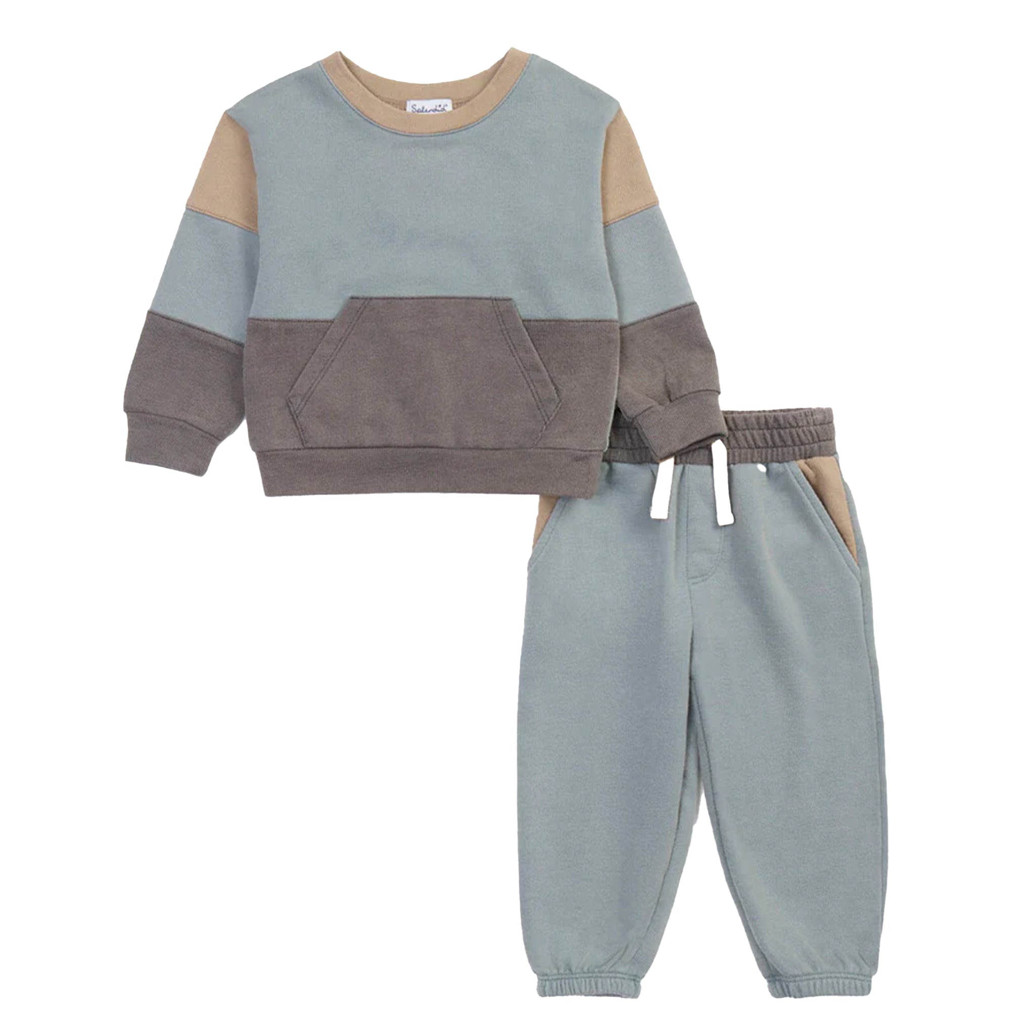 2pc Washed Colorblock Jog Set - Denny's