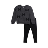 2pc Lacy Bow Sweatshirt & Legging Set - Denny's