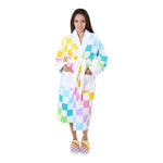 Rainbow Checker Terry Robe - Denny's