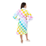 Rainbow Checker Terry Robe - Denny's