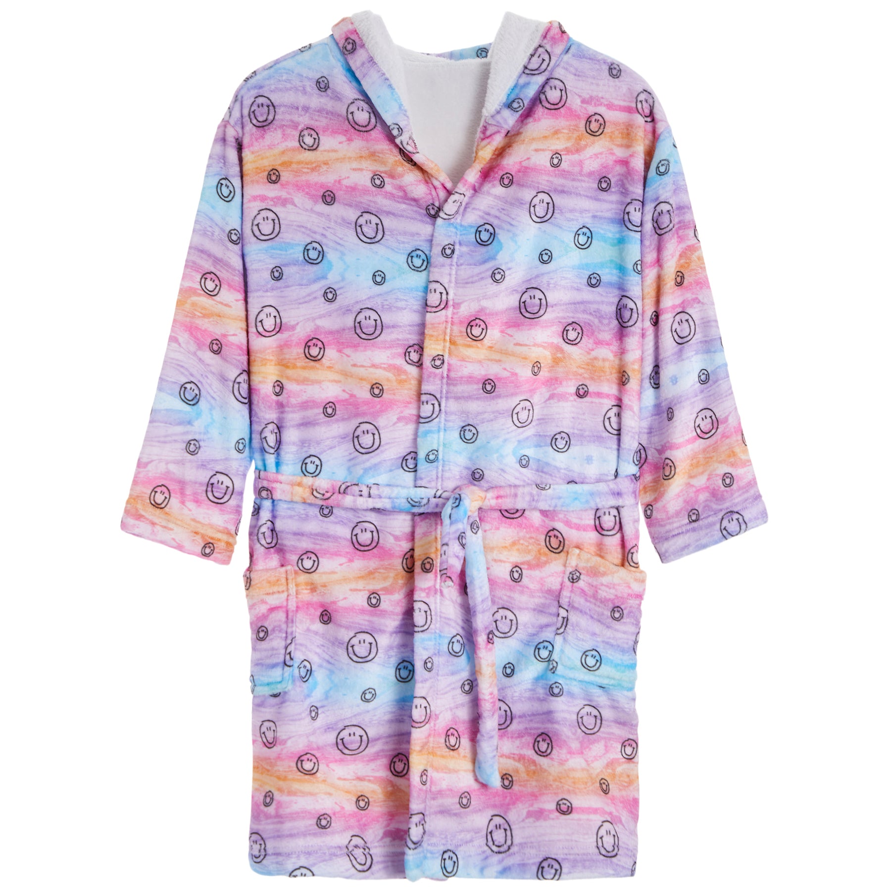 Marble Smiley Fuzzy Robe - Denny's