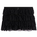 Lace Ruffle Bow Accent Mini Skirt - Denny's