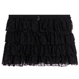 Lace Ruffle Bow Accent Mini Skirt - Denny's