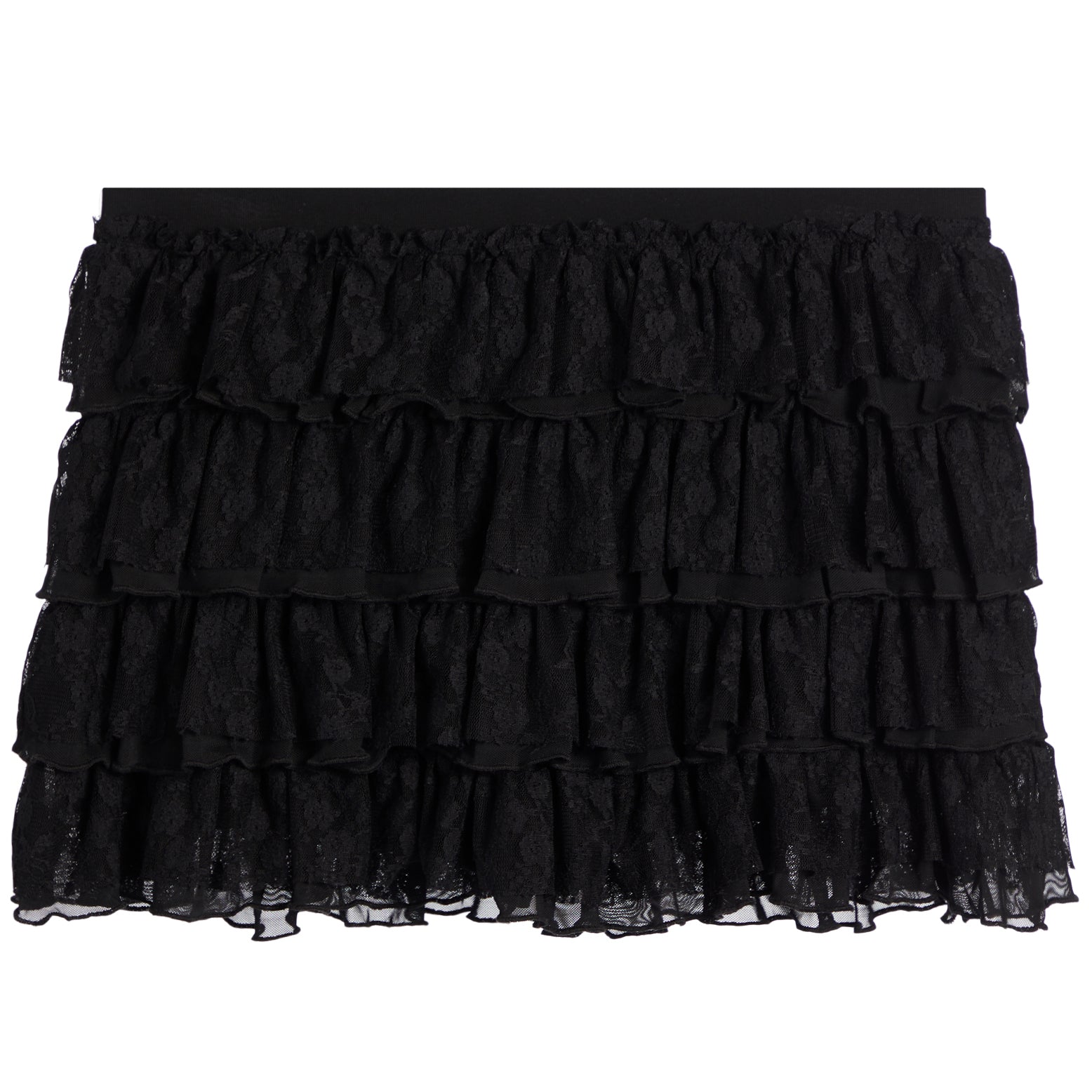 Lace Ruffle Bow Accent Mini Skirt - Denny's