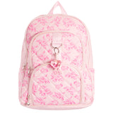 Rose Print Charm Backpack