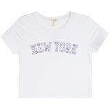New York Blue Floral Baby Tee