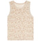 A sleeveless tank top in cream with a light brown paisley pattern, shown flat against a white background.
