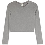 Long Sleeve Ribbed Crop Shirt - Denny's