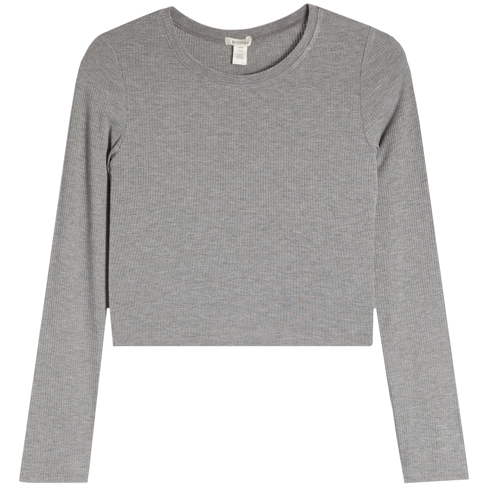 Long Sleeve Ribbed Crop Shirt - Denny's