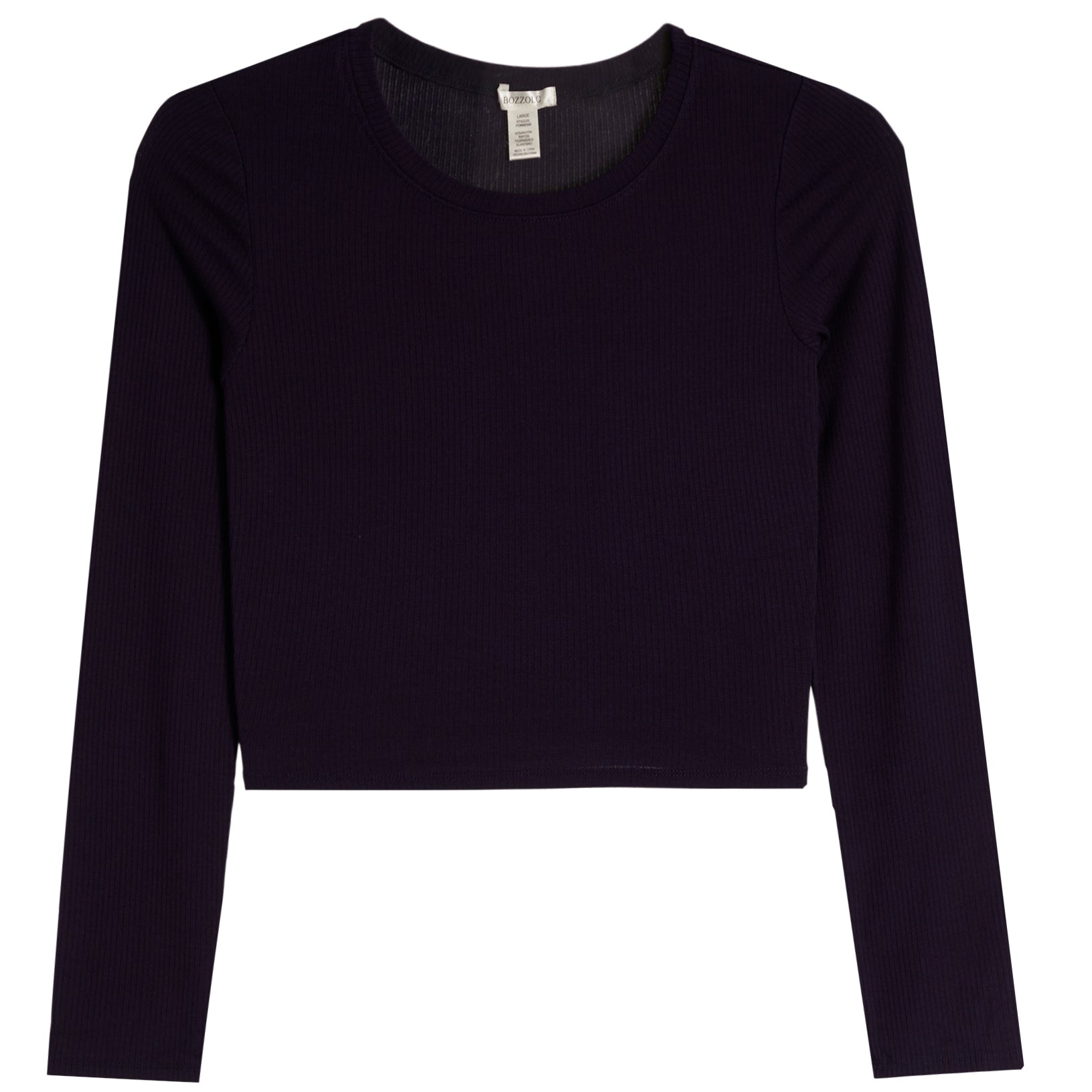 Long Sleeve Ribbed Crop Shirt - Denny's