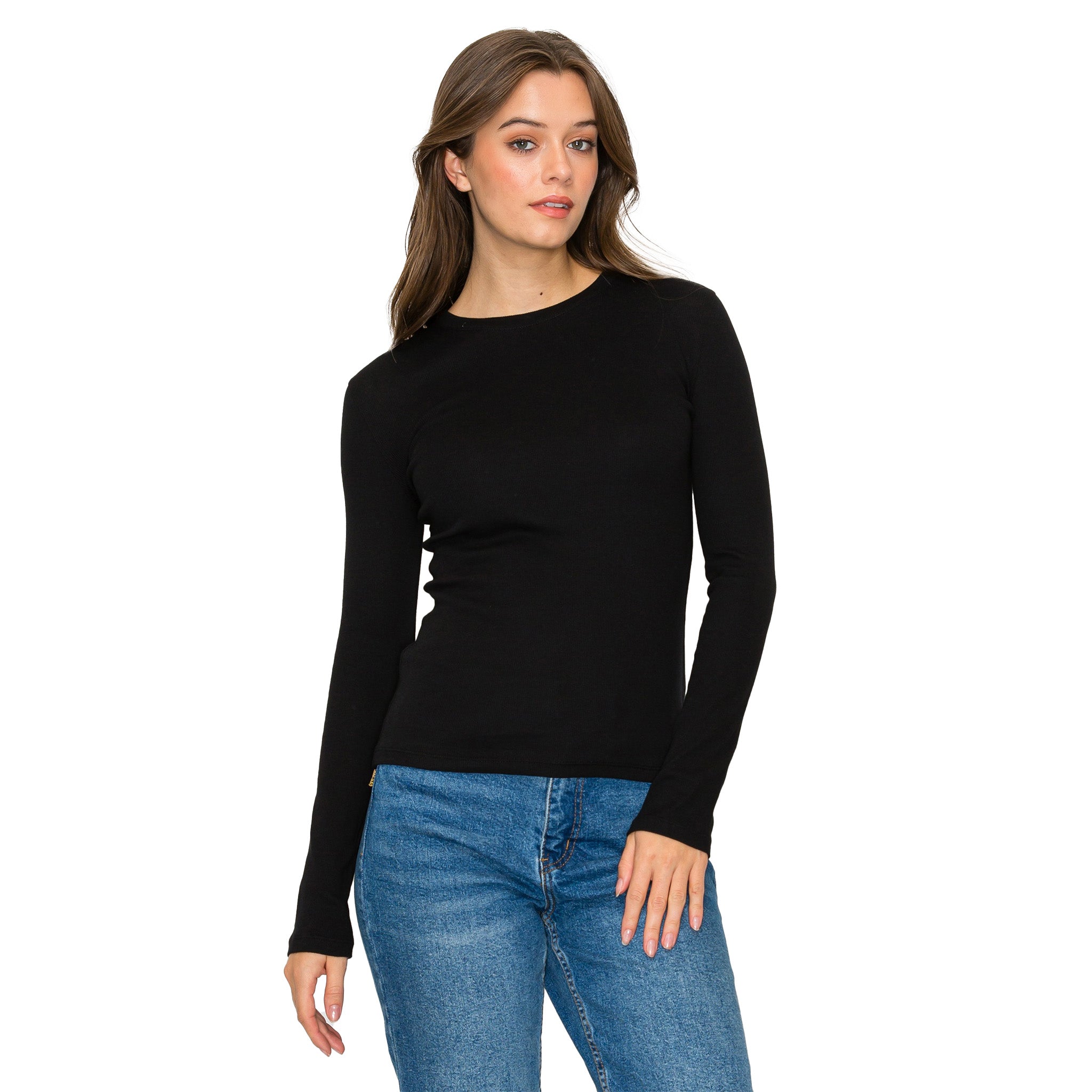 Long Sleeve Ribbed Shirt - Denny's