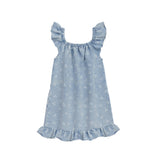 Denim Bleach Wash Cherry Dress