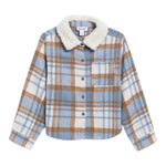 Sherpa Collar Plaid Shacket - Denny's