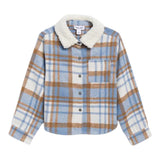 Sherpa Collar Plaid Shacket - Denny's