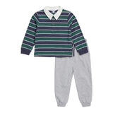 Preppy Stripe Polo Pant Set - Denny's