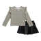 Paris Stripe Faux Leather Skirt Set - Denny's