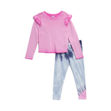 2pc Blooming Pink & Blue Legging Set - Denny's